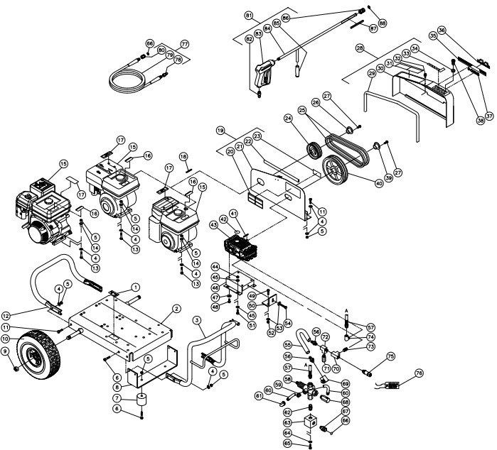 MITM CW-3504-4MGR pressure washer parts and manual